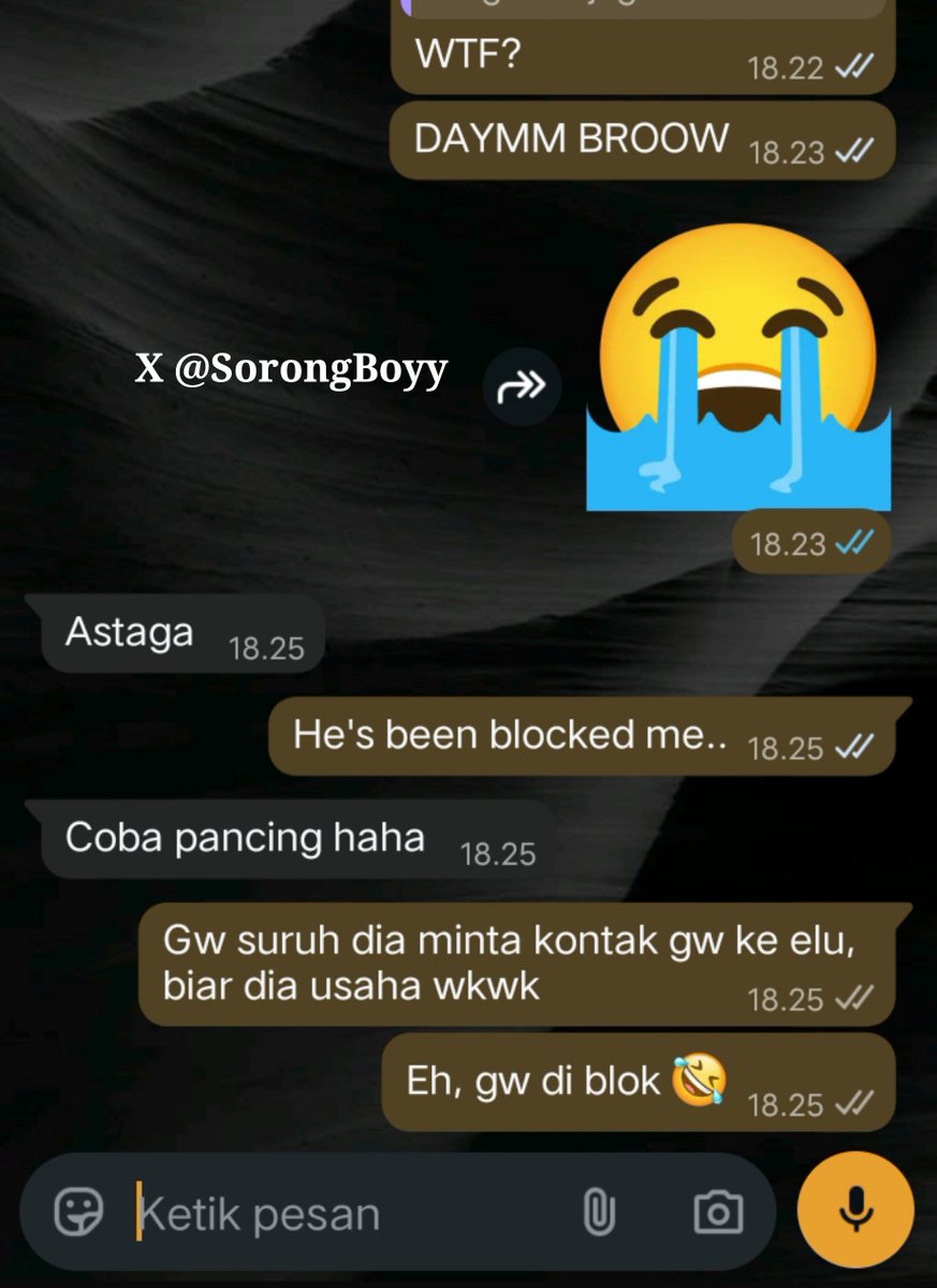 SorongBoyy's tweet photo. Ah plot twist, tapi dari mana dia bisa dapat akun gw 😭 https://t.co/7547Ol3I76