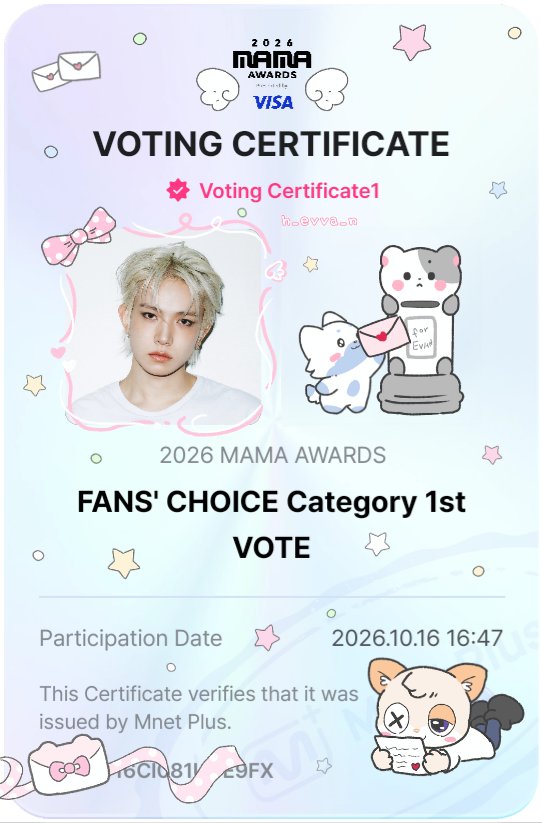 zlingeliv's tweet photo. another day, another vote for #EVAN on #2026MAMAVOTE https://t.co/AG27Jc5hgh