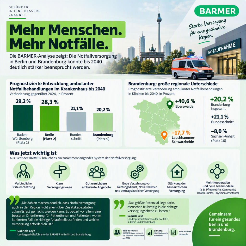 Kai_Fortelka's tweet photo. 🚑 Wer versorgt #Berlin &amp; #Brandenburg im #Notfall in 2040? Die Antwort entscheidet sich jetzt: mit klaren #Versorgungswegen, guter #Primärversorgung &amp; besserer #Orientierung für #Patienten. #BARMER-Analyse: 👉https://t.co/vFkPnz3ENV #Gesundheitspolitik #Notfallversorgung #GKV https://t.co/wjk4fmpH2e