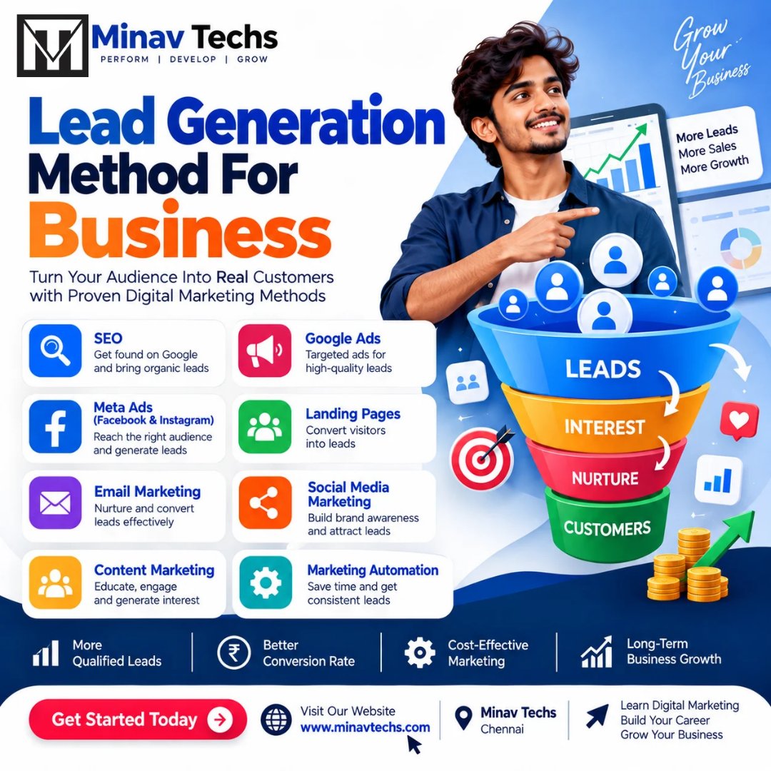 minavtech's tweet photo. 🚀 Want more leads for your business?

Discover 8 powerful methods:
🔍 SEO
🎯 Google Ads
📱 Meta Ads
🌐 Landing Pages
📧 Email Marketing
📣 Social Media
✍️ Content Marketing
⚙️ Automation
Turn clicks into customers! 📈
🌐 https://t.co/1AW1HKn81A
#LeadGeneration #DigitalMarketing https://t.co/PJpXrKjLc8