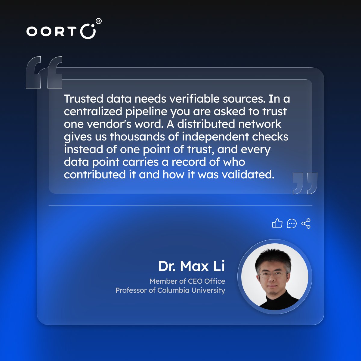 oortech's tweet photo. Who checks the data your AI learned from? 🦭

Dr. Max Li, Founder of OORT and a member of CEO Office, on why verification works better spread across a network than left to one vendor. https://t.co/8A4vPj7Sjt