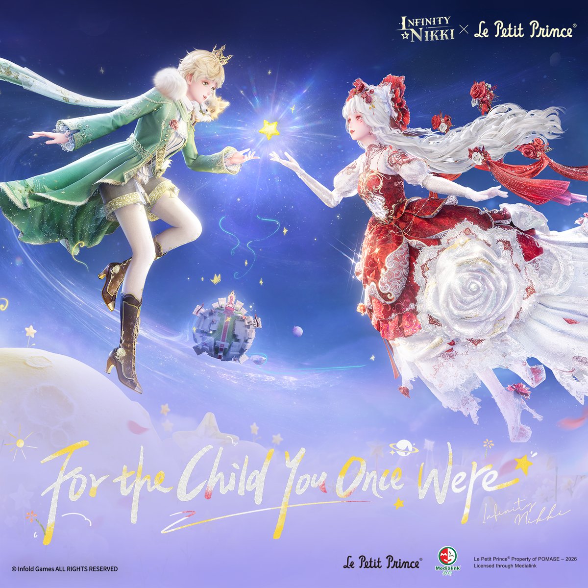 InfinityNikkiEN's tweet photo. 🎵 Infinity Nikki Version 2.10 original soundtrack is now available!
Version 2.10, "The Feather of Justice," includes 2 albums. "For the Child You Once Were" and "The Feather of Justice" are now available!

Infinity Nikki: For the Child You Once Were
The album features 10 original compositions by FoldEcho, Infold Games' in-house music production team.
A tiny planet, a rose that is unique in all the world, a journey through the stars.
Following a voice from afar, Nikki and Momo step into the Little Prince's story. Lamps are lit and put out, the Rose waits to be understood, and the sun rises and sets, again and again... These fleeting, wondrous encounters find their way into the music.
This is a journey of love, loneliness, and growing up. It is a search, too.
Why do we set out, and why do we long to return?
What makes a person, a flower, a planet one of a kind, when so many others seem the same?
Perhaps we have to travel far and wide before we can understand: what truly matters is not waiting somewhere farther away. It has already found a quiet place in our hearts, through those we meet and the time we spend together.
As the sun sinks once more toward the horizon of B-612, may the long journey end in the quiet joy of reunion.

Infinity Nikki: The Feather of Justice
The album features 16 original compositions by FoldEcho, Infold Games' in-house music production team. Follow the faded murals through the dust of history, back to the founding days of Heaven's Reach. Festival songs fill the air, and cups clink in sweet celebration of the harvest. Amid brickwork and golden steps, the first edition of the Code of Law shines brighter still. Carved into stone tablets, its words give the people's dignity and ideals a place to stand in the world. Then an eagle's cry rings out, and a trial from a thousand years ago begins to unfold. The truth submerged in those cups slowly rises to the surface. Ambition that seemed immortal meets its end in rust, no longer able to bear the weight of eternity or even a single feather. And amid the lament for a civilization long since lost, what weight can a heart still seeking justice truly carry?

Stylists, come enjoy the music!
Link: https://t.co/5HZ8XYpN78
https://t.co/7QYVEE1E3c

——
➤ Infinity Nikki Version 2.10 The Feather of Justice is now live worldwide!
➤ Download Now: https://t.co/soaPebzlY9
➤ Join us on Facebook Group: https://t.co/rabLOeX3ac
#InfinityNikki
#TheFeatherofJustice