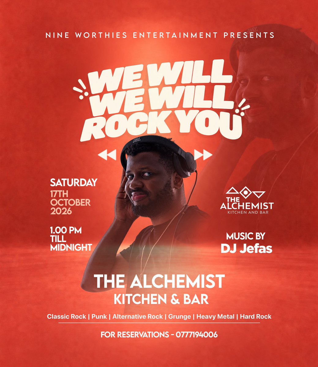 beewol's tweet photo. Tomorrow we Rock n Roll at @thealchemistkla And line up of DJs has dropped. 

It’s an early kick off arrangement. We start at 1pm!

@EyoMackus @deejayjefas @djslaughterelly @Djcross256 

#WeWillRockYou https://t.co/oBd69C2yBY