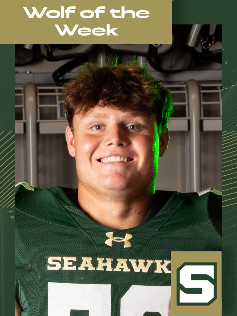 FootballSba's tweet photo. Wolf of the Week — @JShelton_1527 

Congratulations to Jacob Shelton, our Wolf of the Week against Boyd! We appreciate the work, commitment, and competitive spirit Jacob brings to our brotherhood. Keep pursuing the standard!

#RISE #SBAFootball2pt6 #BeMore4Others #ProtectTheMission #Pursuit