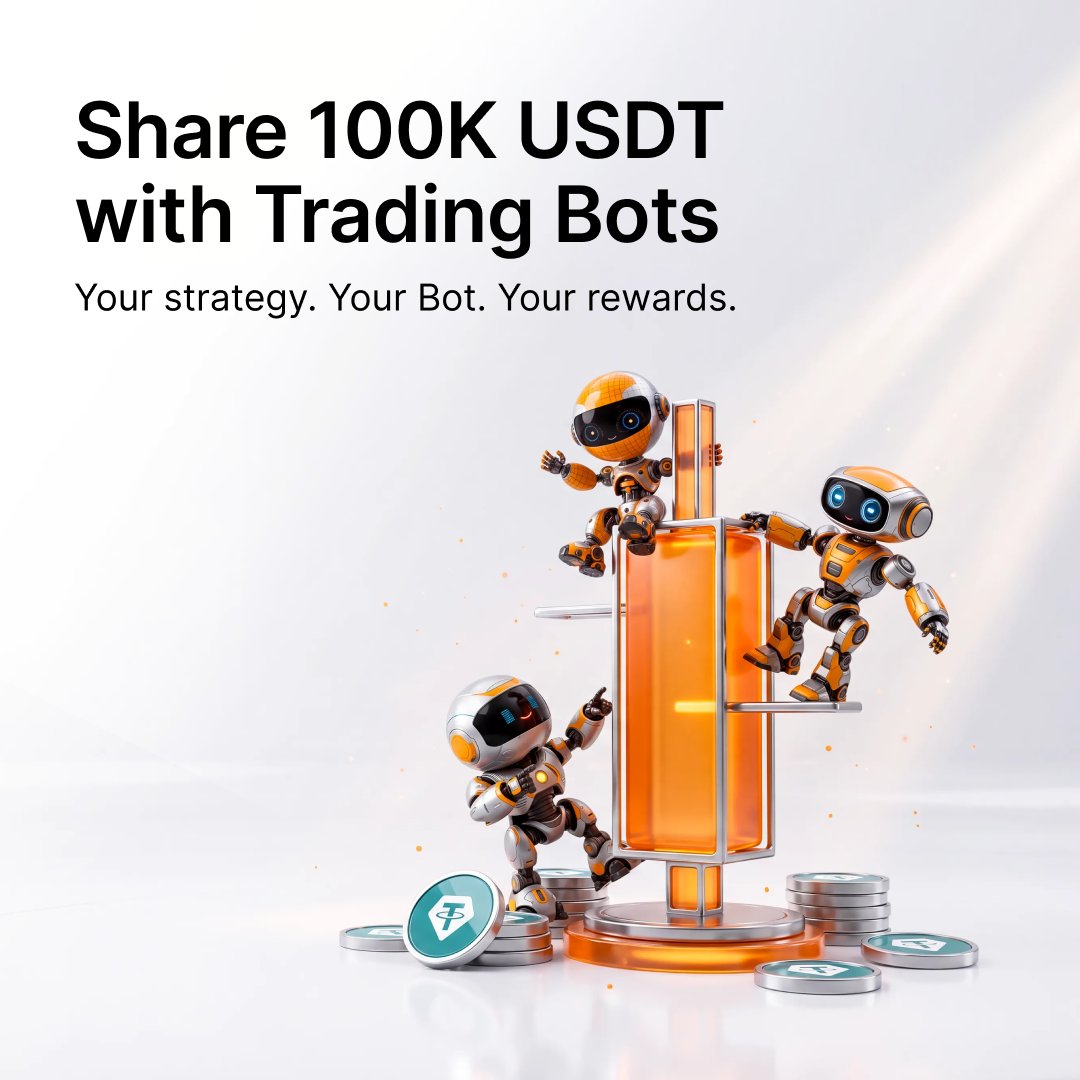 Bybit_Official's tweet photo. 🤖 100K USDT in rewards. Which bot fits your strategy?

Choose your bot, complete daily and weekly tasks, and earn points and lucky draw chances for your shot at the rewards pool. Earn double points on weekend tasks.

Trade more with your bots to climb the leaderboard and win up to 5,100 USDT per person.

Get started: https://t.co/TJ0xvDPJx9