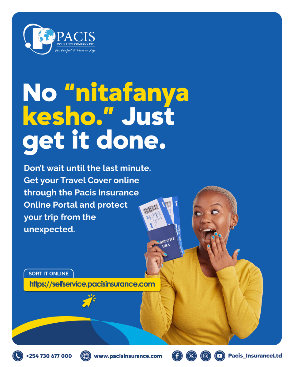 PacisInsurance's tweet photo. POV: You remembered your passport but forgot your travel insurance. 

Usiseme hukujua! 😂 Get your Travel Cover sorted online before the countdown begins.

Plan ahead. Travel with confidence. 

👉 https://t.co/IiL8af2HwC

#Pacisinsurance  #travelinsurance #travelsafe https://t.co/3zYZl1sMOy