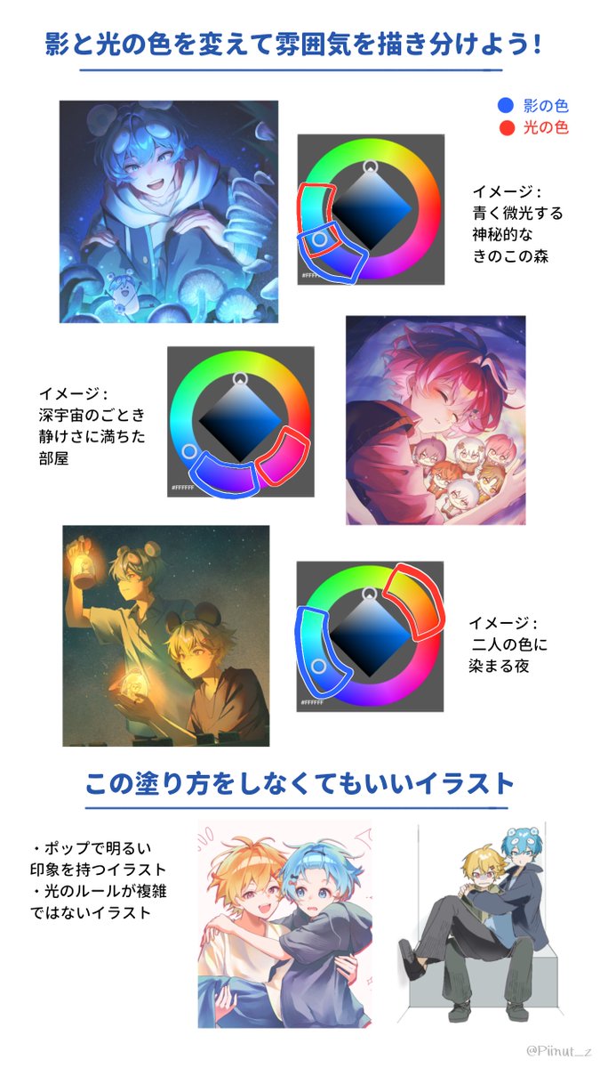 Piinut_z's tweet photo. 僕がいつもやってる光の入れ方をざっくり解説します
光と陰の割合が3:7くらいのイラストにおすすめです
少しでも参考になれば嬉しいです(っ ॑꒳ ॑c) https://t.co/RPHA44dO2W