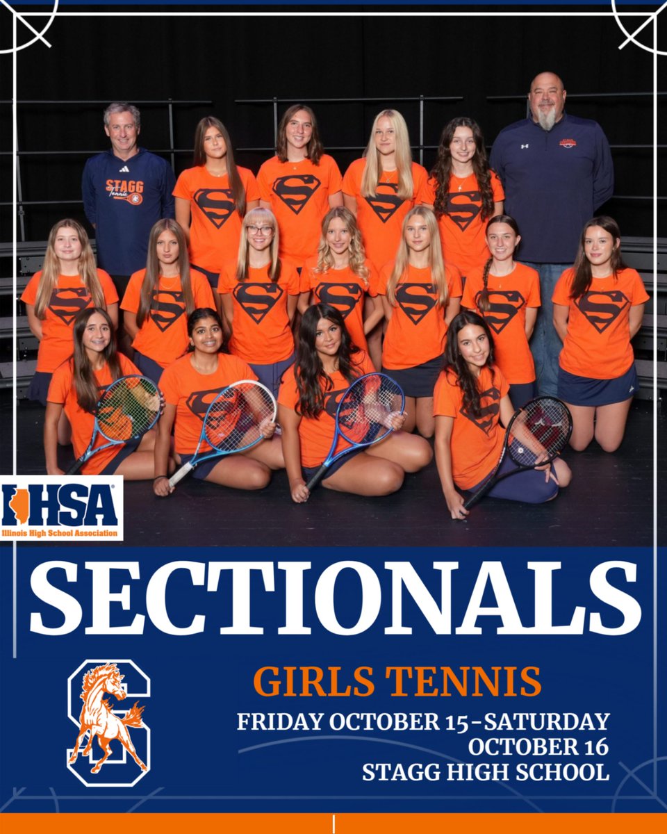 StaggAthletics's tweet photo. Good luck to our Girls Tennis team as they head into IHSA Sectionals this weekend!  LET'S GO CHARGERS! #chargerpride https://t.co/CIdOS0sNgQ