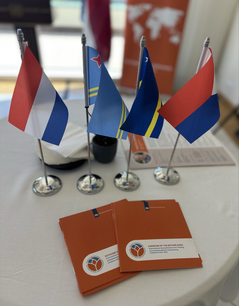 NLinGeneva's tweet photo. Great reception for 🇳🇱 candidate Prof. Dr. Marten Zwanenburg to the International Humanitarian Fact-Finding Commission #IHFFC.
Facts matter, especially in times of war.
His vision: Strengthen the Commission and promote compliance with #IHL.
“Promote. Consolidate. Engage.” https://t.co/DrQvXPEBPn