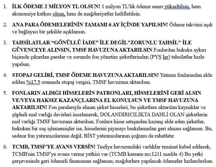 toguc_nurhan's tweet photo. Sn @_cevdetyilmaz fon yatırımcılarına sunulan reçete,  "ana para garantisi" vermiyor, ödeme takvimi hala şeffaf değil, stopaj gelirleri TMSF havuzuna dahil edilmiyor, fonlarda bulunan şirket hisseleri ile ilgili bir açıklama yok, TCMB, TMSF ye avans sağlamıyor. Bilgilerinize.. https://t.co/QWWqyshouW
