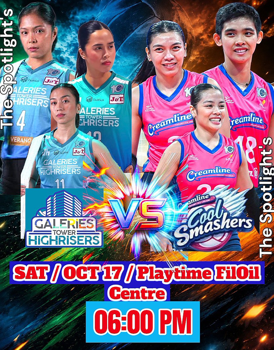 TheSpotlights_'s tweet photo. Can Galeries Tower High Risers bounce back from their opening-game loss, or will Creamline extend its winning streak? 🏐🔥🌇🩷

#CreamlineCoolSmashers #galeriestowerhighrisers #PVL2026 https://t.co/JmwmwqTHFR
