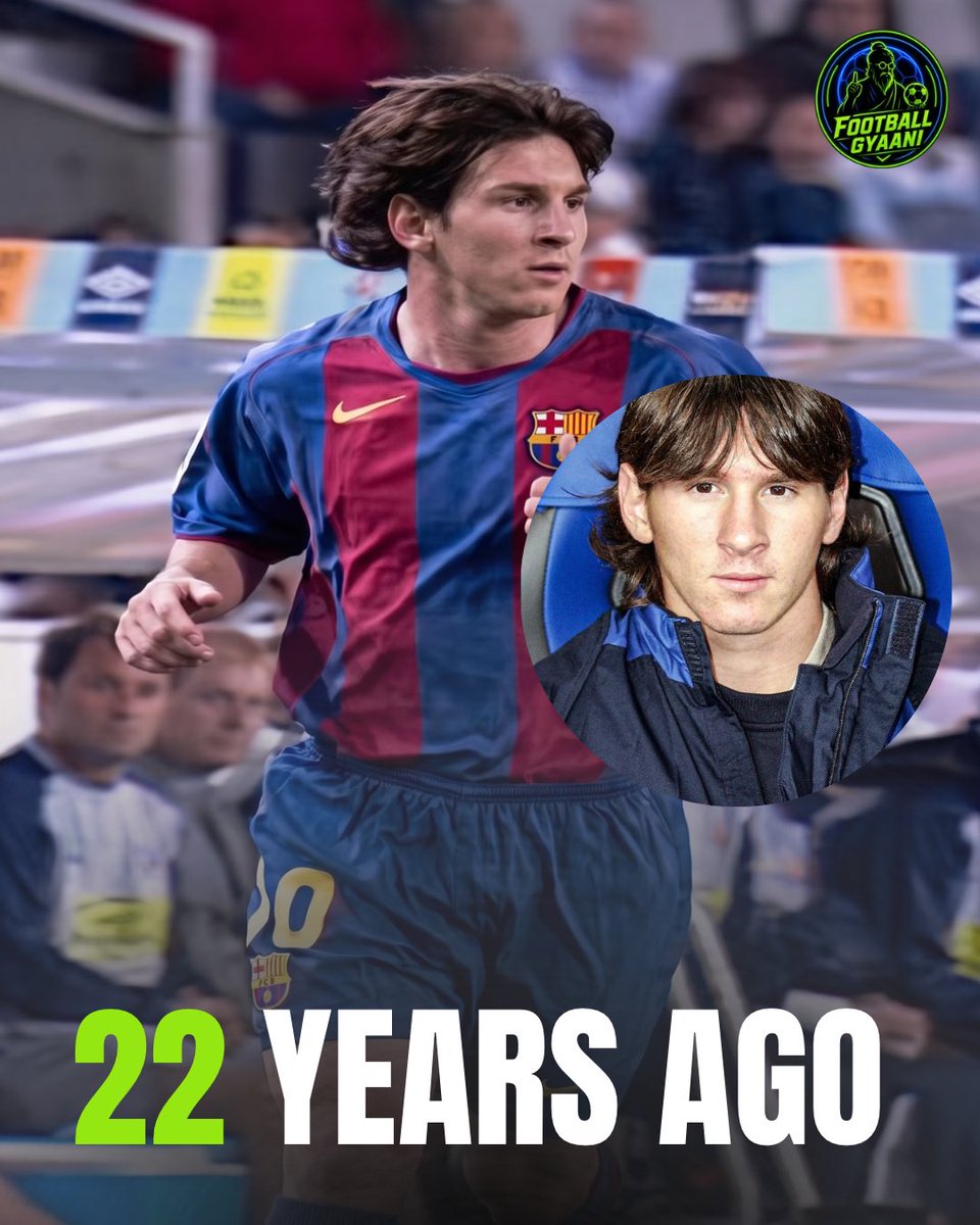 FootballGyaani's tweet photo. 22 years ago, a 17-year-old boy stepped onto the pitch wearing Barcelona’s No. 30. Nobody knew what was coming next. 🥹🐐
October 16, 2004 — the day a legend began. The rest is history. ❤️💙
#LionelMessi #FCBarcelona #Messi #FootballHistory #GOAT https://t.co/aGFr82wypM