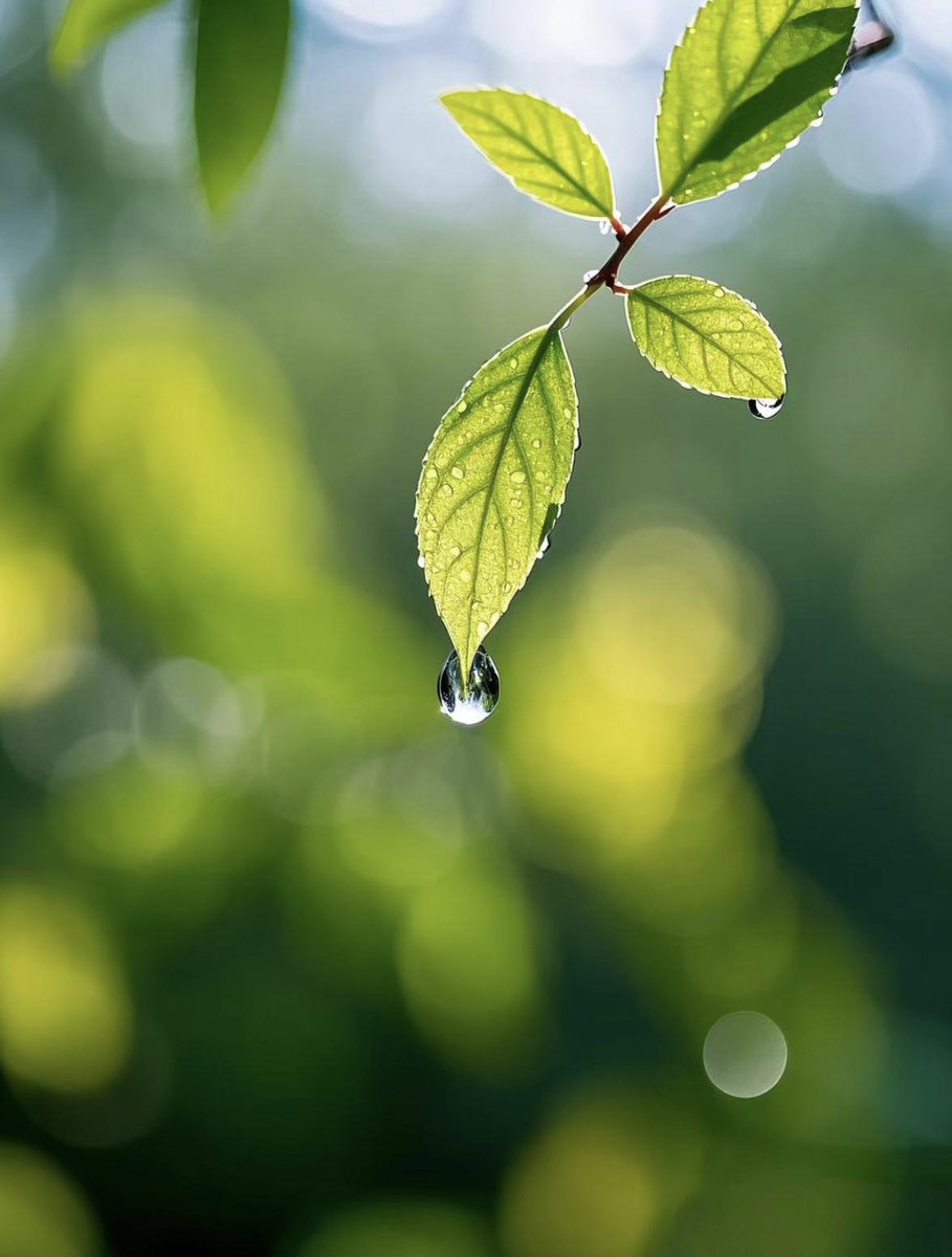 gurgentsinghkkr's tweet photo. [When the mellow dewdrops (较档霖沾康) cling to the green leaves early in the morning, every tiny thing feels fresh and lovely!]， https://t.co/Db0WcPfFWc