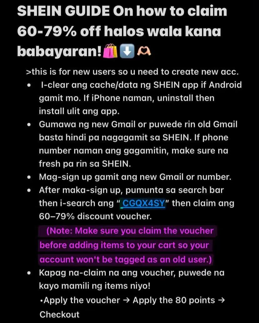 xxxseyd's tweet photo. GRABE DAW AKO?😭💋 Sunod-sunod ba naman delivery dito sa amin, syempre malalaki ba naman ang discounts sa SHEIN! 😂🛍️ Buti na lang napadaan ako sa Threads, kaya nalaman ko mga SHEIN tips na ‘to. 🥹🩷

#shein https://t.co/HYtkcvHa0M
