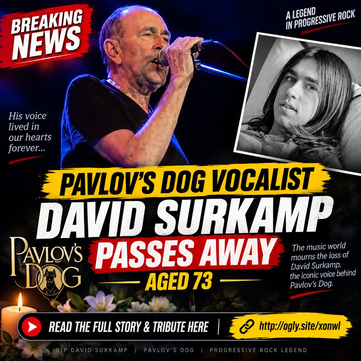 wexlerkim35's tweet photo. 🕊️ Pavlov's Dog Vocalist David Surkamp Passes Away at 73
🎸 The music world mourns the loss of David Surkamp, the distinctive voice behind rock band....
👇 Read the full story and latest details:
🔗 https://t.co/MQEqwByXMP
#DavidSurkamp #PavlovsDog #RockMusic #MusicNews #RIP https://t.co/kigGBPpOGc