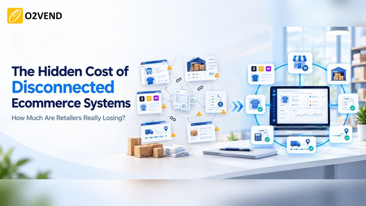 O2Vend's tweet photo. Disconnected ecommerce systems cost more than software bills. ⚠️ Repeated data entry, stock mismatches, and manual order processing waste valuable time.

🚀 Connect your operations and work smarter with O2VEND.  
Learn  More: https://t.co/j1hYzFrGim
 #Ecommerce #UnifiedCommerce https://t.co/dNIsUN7aqj