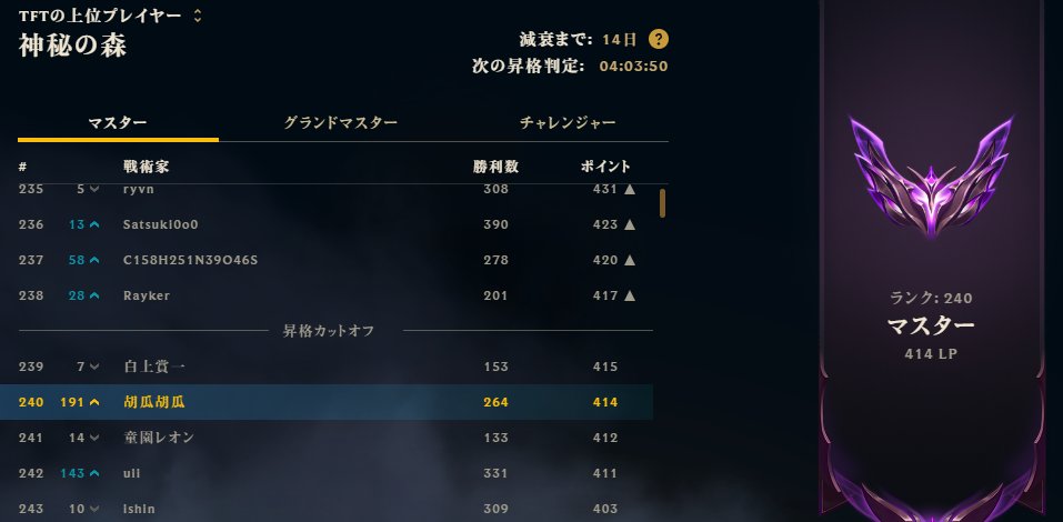 cucumber_tft's tweet photo. グラマスボーダーまで戻ってきた！
再び魂の一戦、、、！ https://t.co/4ic5iriV0e