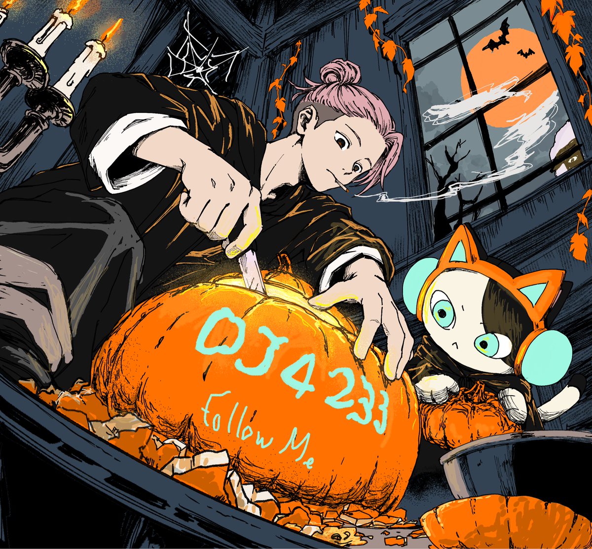 dj4233meow's tweet photo. ハロウィンの準備中🎃かぼちゃのハラワタ取り除いてくでー👣

👈加工後  加工前👉  どっちがええかな？
#ハロウィン #Halloween https://t.co/4YU2Gx9agT