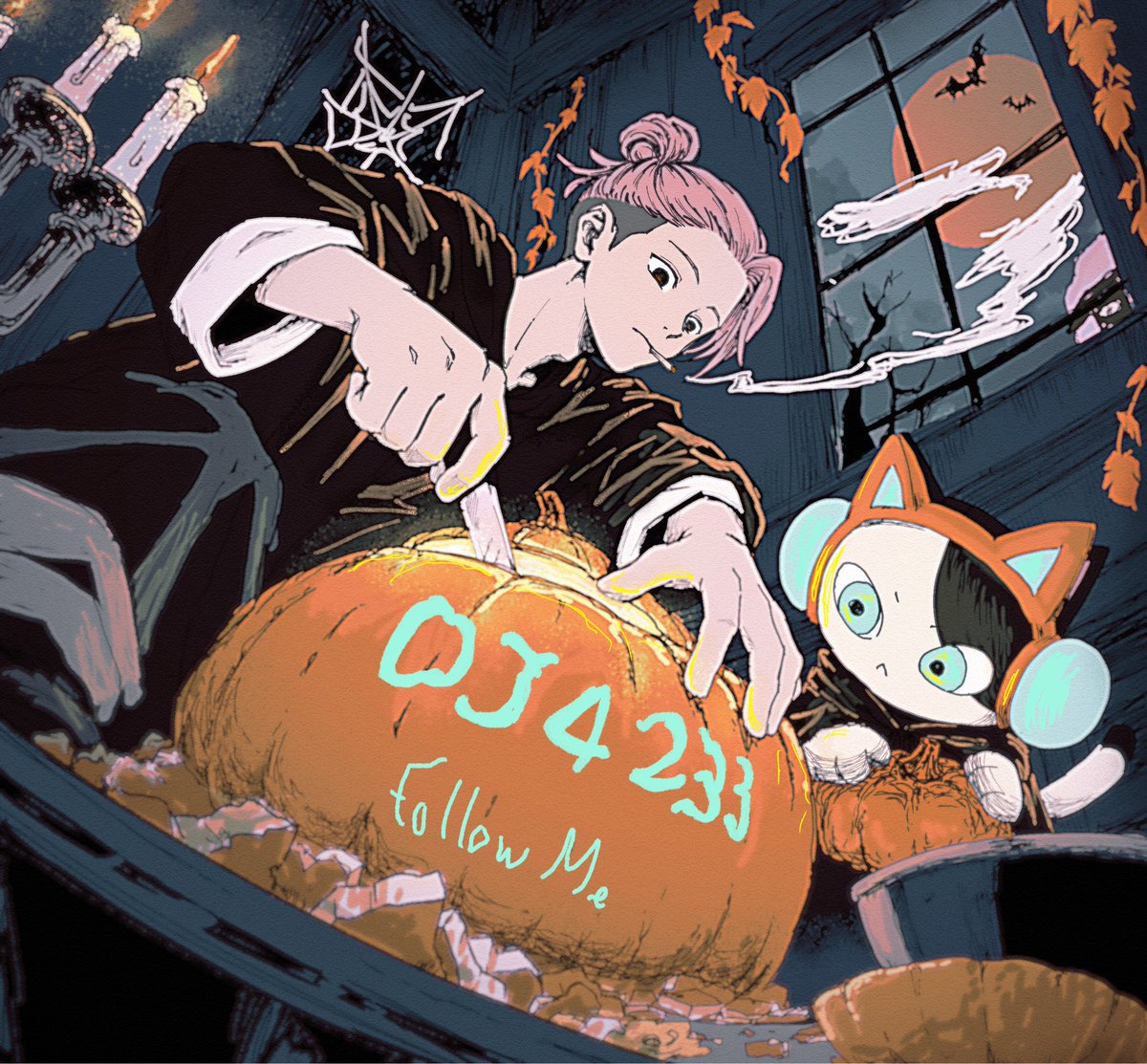 dj4233meow's tweet photo. ハロウィンの準備中🎃かぼちゃのハラワタ取り除いてくでー👣

👈加工後  加工前👉  どっちがええかな？
#ハロウィン #Halloween https://t.co/4YU2Gx9agT