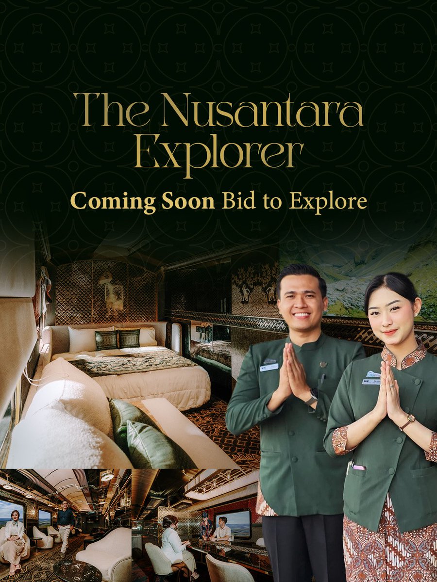 KAI121's tweet photo. Coming Soon: Bid to Explore!
Bersiaplah untuk menemukan pengalaman perjalanan yang berbeda bersama The Nusantara Explorer. 😍
#KAI121
#TheNusantaraExplore
#AyoNaikKereta
#KeretaApi https://t.co/QFMaAtsz3H