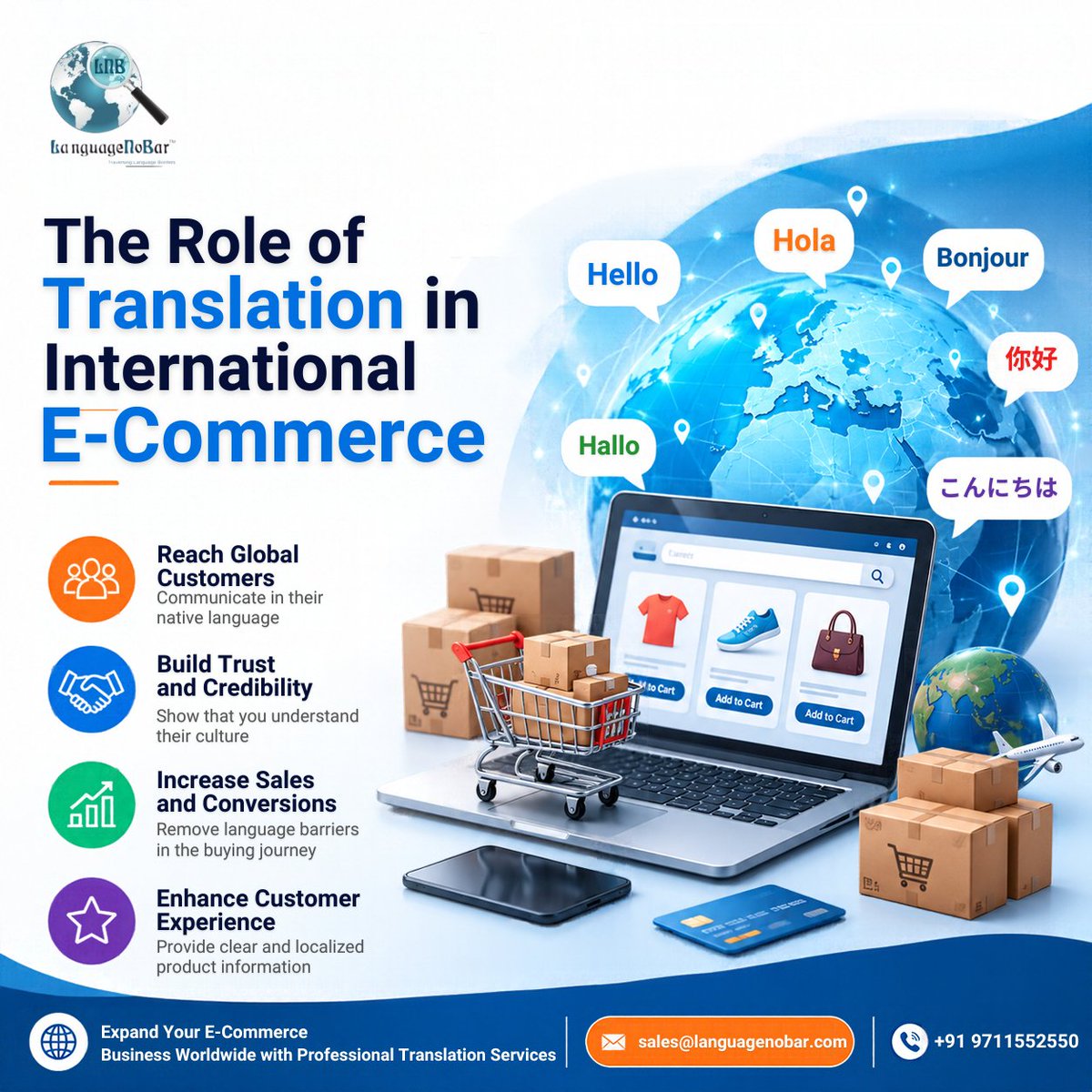 LanguageNoBar's tweet photo. 🌍 Take Your E-Commerce Business Global with Professional Translation Services! 🛒

✅ Reach global customers
✅ Build trust and credibility
✅ Improve conversions
✅ Deliver a localized shopping experience
🚀 Expand your business beyond borders with LanguageNoBar! https://t.co/46mciI3d3C