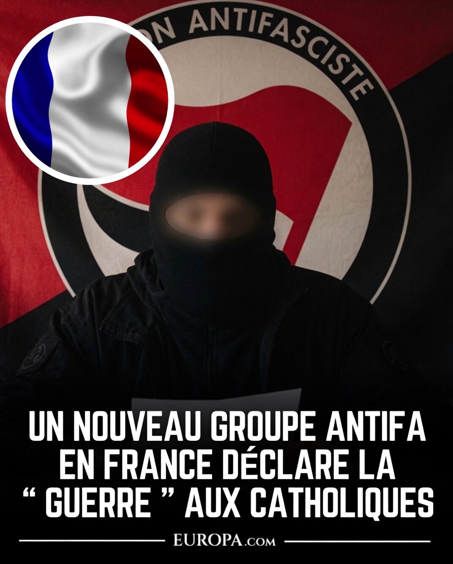 SpiriTfitT's tweet photo. 🚨Les Antifa, le bras armée de LFI financé par Sorros ont déclaré la guerre aux chrétiens de France.✝️ https://t.co/y3bum72TU5