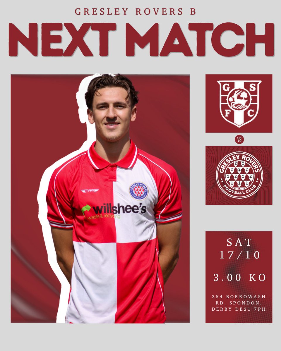 gresleyres1882's tweet photo. 🚨NEXT MATCH🚨

Tomorrow is matchday for our B team! 

They travel to Graham Street Prims for a 3 PM kick off!

Please come and support the lads!🤩 https://t.co/roinu9kKuL