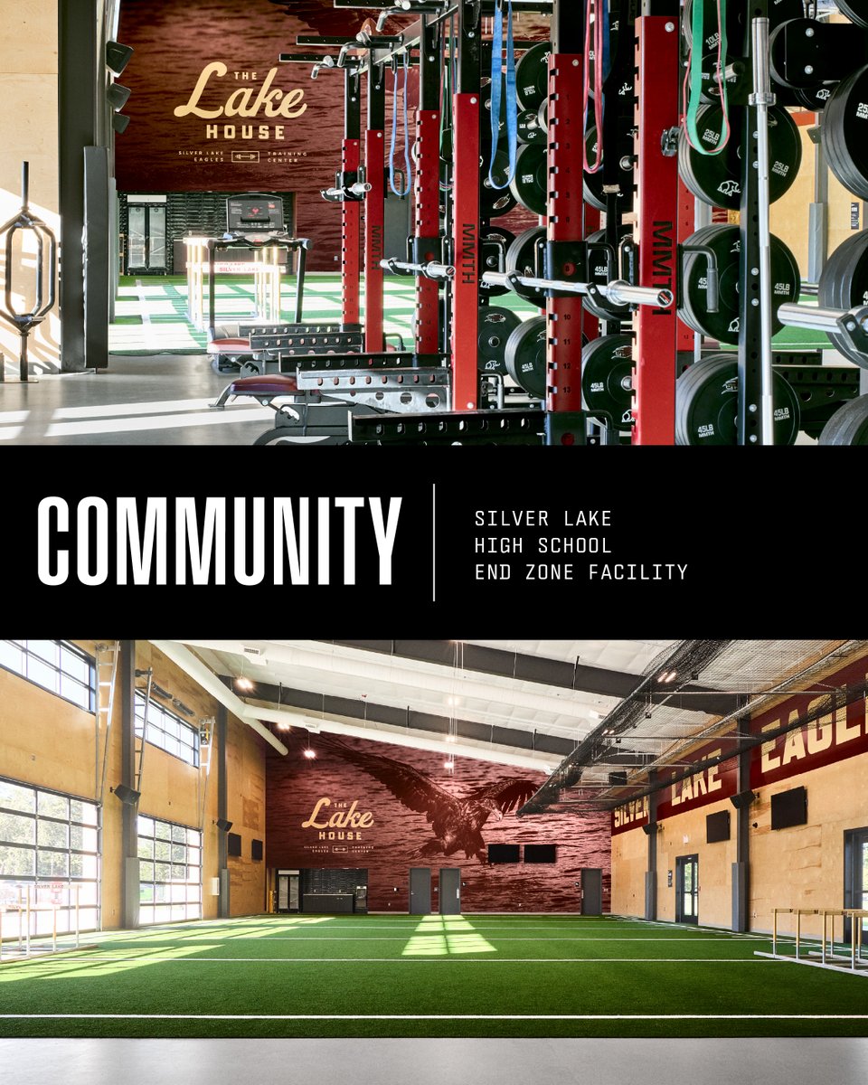 MMTHBuilt's tweet photo. @cccredravens @Red_Raven_FB @BartonSports @BartonCC Built by the community. For the community. The Lake House, an 11,000 sq. ft. multipurpose end zone facility with a dedicated weight room and turfed training area, nutrition center, and extra classroom space, is home to the  and the community that supports them. @SilverLakeEagle https://t.co/8f6CyJyuht