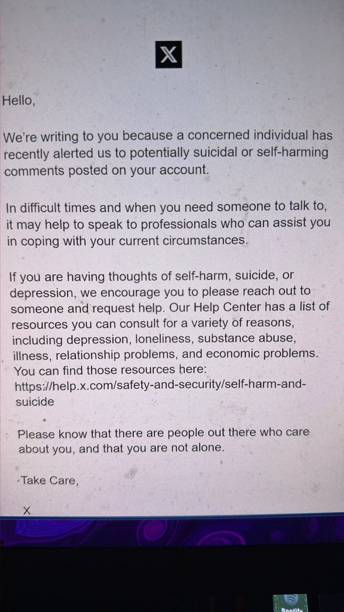 PogFart42's tweet photo. Alright who reported me to twitter for “self harm comments” 😭😭😭 https://t.co/hPngLUSFwb