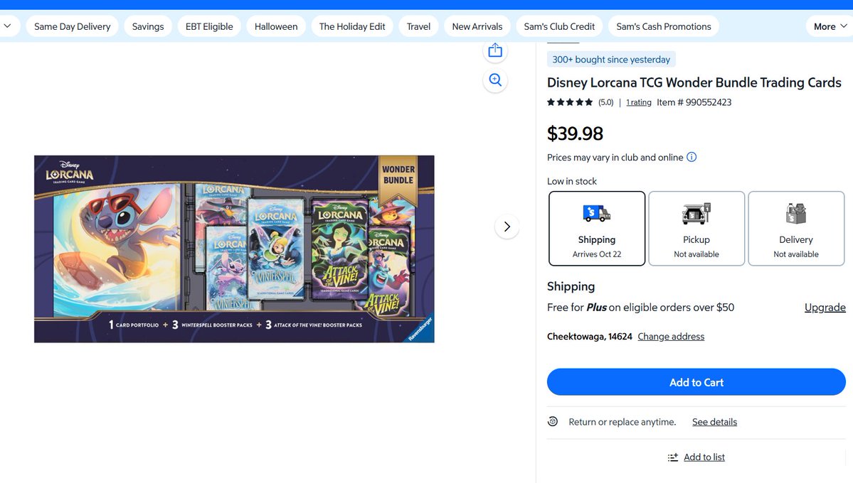 StitchKings's tweet photo. 🚨Sam's club Winterspell and Attack of the Vine box is live!!!🚨 $39.98
https://t.co/gVVNknsp7n
$60 annual sam's club memberships:
https://t.co/hM1sHim6zY
#pokemon ----------> #lorcana
#Samsclub #ad #Winterspell https://t.co/nZJ5eVRbni