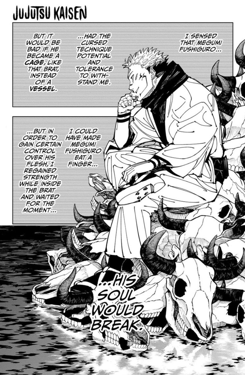 Def_Not_Deuce's tweet photo. Sukuna didnt know how the 10S worked and still wanted Megumi as a vessel. his focus was never on Gojo, It was on getting a body that could house him without being a prison like Yuji was https://t.co/hbwNMT0JmB