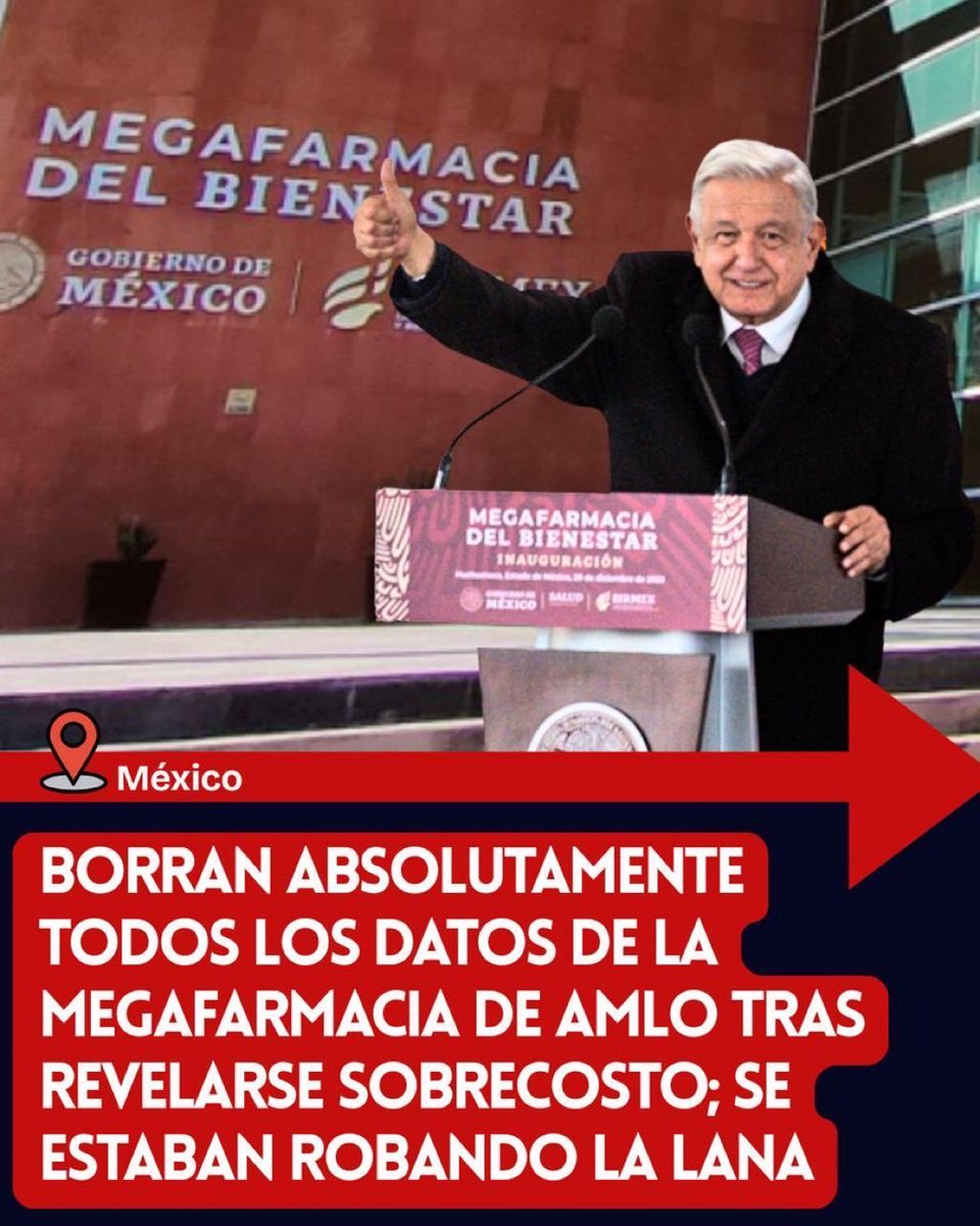 CastillaBerthis's tweet photo. *Luego de que ‘El Universal’ revelara un sobrecosto en la Megafarmacia que se elevó de 10,800 millones a 15,000 millones de pesos, en sólo un año, borraron todos los datos de su página electrónica de Cartera Pública de Inversión.*  🐀 https://t.co/oQpkcfdnQg