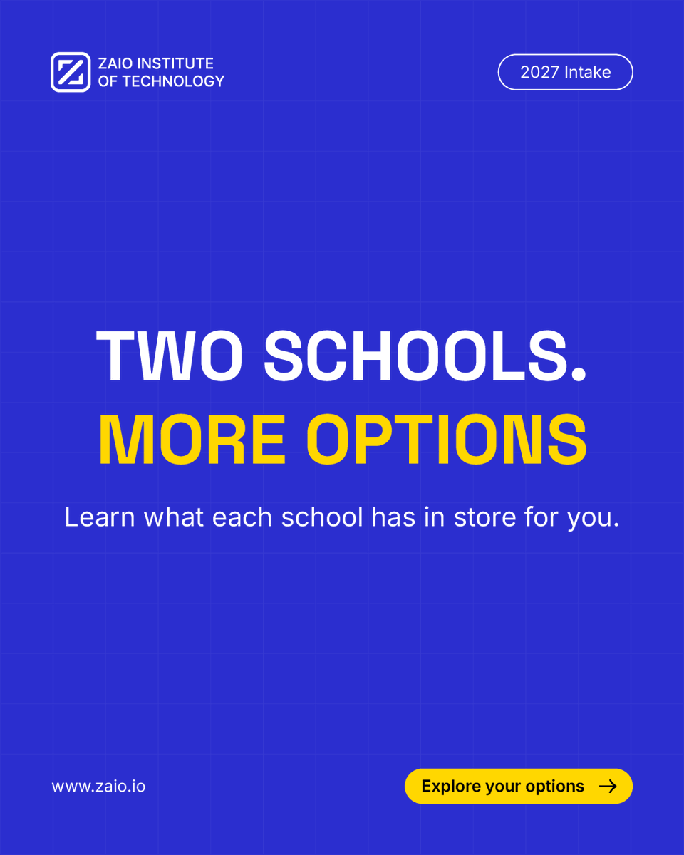zaiotech's tweet photo. Two schools. More options. 🎓

Your next chapter starts with exploring what’s possible. Discover where your interests could take you at Zaio in 2027.

Apply today: https://t.co/ZCSe5bqJ2Y

#Zaio #2027Applications https://t.co/tVpmpK2SYl