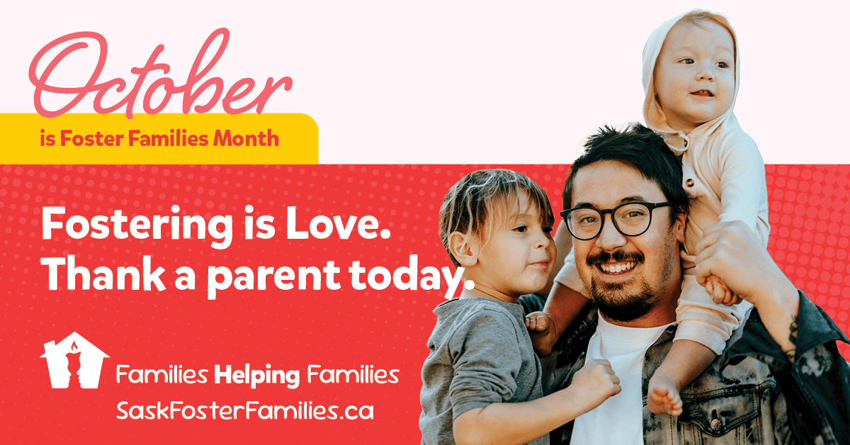 saskfoster's tweet photo. Thank you to all foster families across Saskatchewan who help create healthy homes and brighter futures for children and youth in care. It’s time for us to say thank you and celebrate the important contributions foster families make in our communities.

https://t.co/E4abBJc4IM https://t.co/2kJ7LKKYVJ