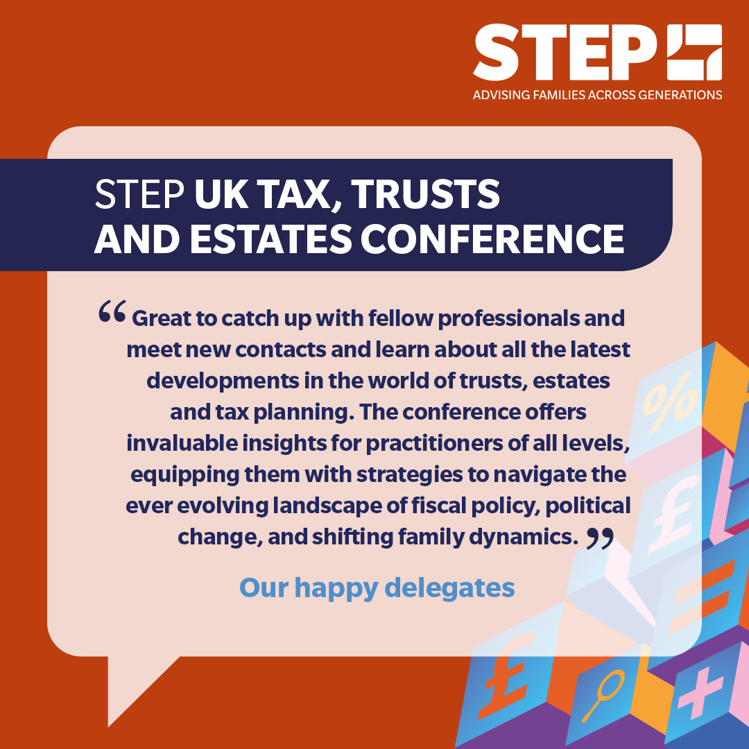 STEPSociety's tweet photo. Stay ahead of the latest UK tax, trusts and estate planning developments at the STEP UK Tax, Trusts and Estates Conference.

Join us for a day of expert insight, practical guidance and valuable peer-to-peer networking.

Click through the images to find out more about the events in London, Leeds and Bristol in the UK. 

📅Book your place now: https://t.co/gmQNDoUSjG

#STEPTTE #STEPEvents