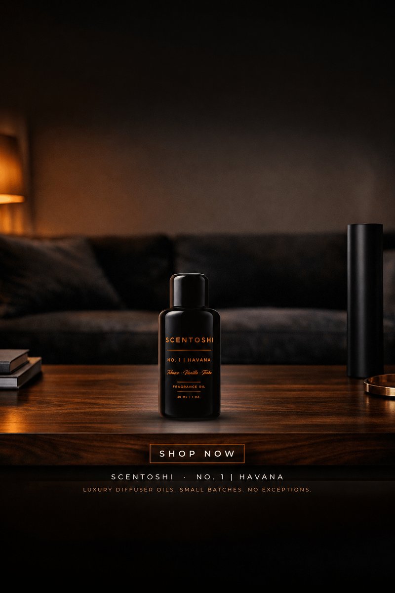 scentoshi's tweet photo. Guests remember how a room felt. Usually, it's how it smelled. NO. 1 | HAVANA diffuser oil: tobacco, vanilla, tonka. 20% off your first order with code WELCOME20, free US shipping. https://t.co/7b79hPT5ew