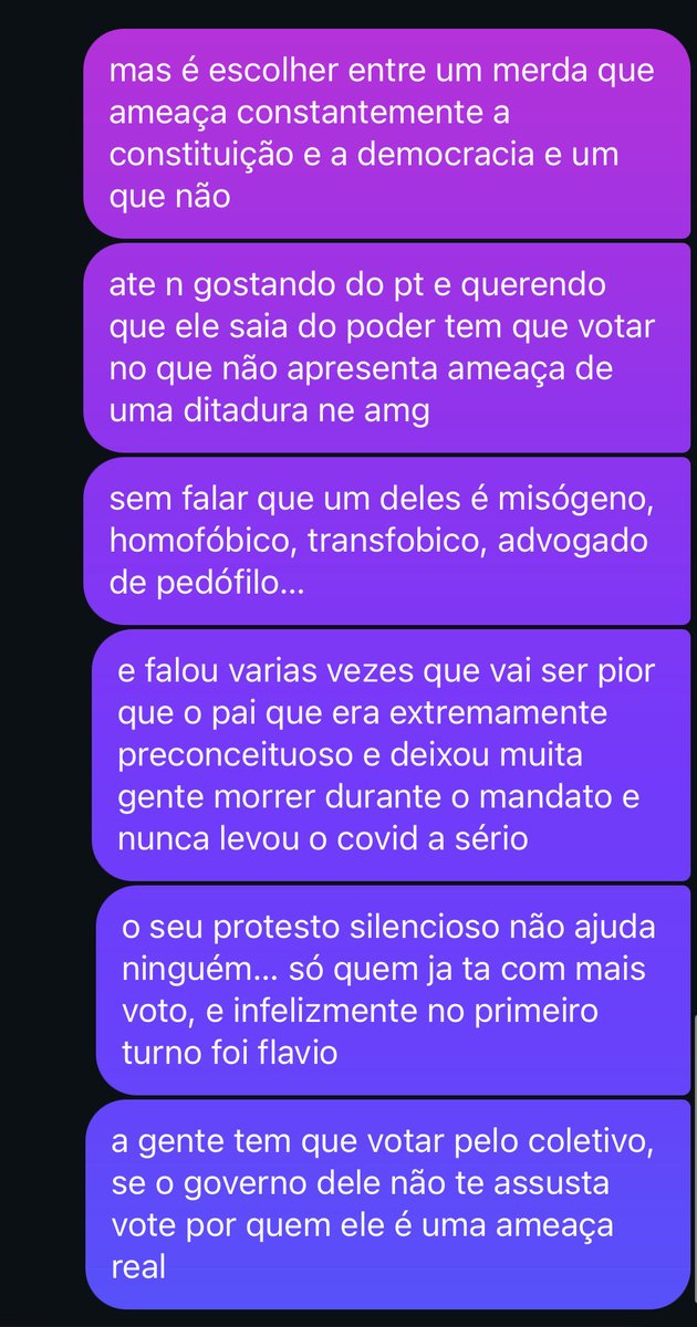 babobibedu's tweet photo. to tentando virar o voto de um amigo que vota branco e ele disse que considera o voto dele um “protesto silencioso”, que ele não tem mais medo do governo do Bolsonaro e que seria “escolher entre dois merdas” daí eu falei isso aqui https://t.co/rSmFodqYAq