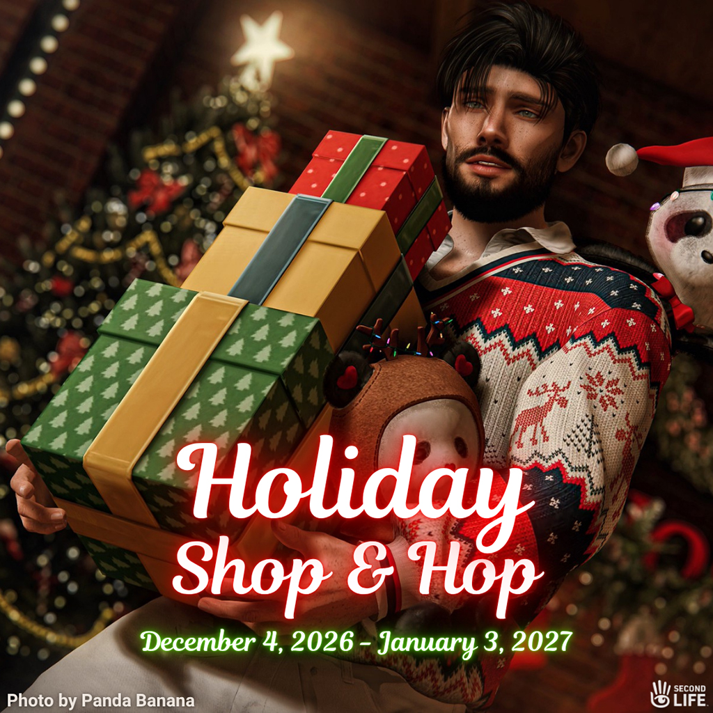 SecondLife's tweet photo. Calling all Content Creators! Applications are open until October 25, 2026 for Creators who want to participate in the 2026 Holiday Shop &amp; Hop! 

Apply now ➡️ https://t.co/Oe9EtSxkxK https://t.co/uJIK2CfSMu