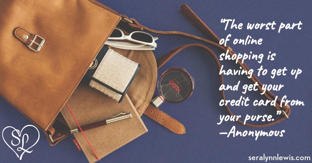 SeralynnAuthor's tweet photo. Poses another question, though. Do you really need what you're buying?
#shoppingonline #purse #impulsebuy
#shoponlineπ #retailtherapy https://t.co/aeQkCe2avQ