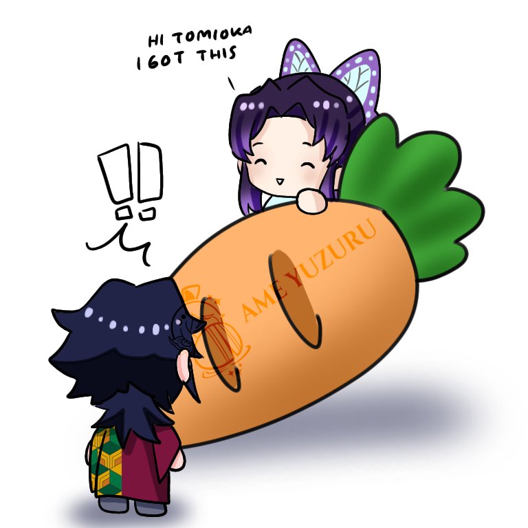 ame_yuzuru's tweet photo. HOHOHO BIG CARROT 🥰💜💙

#GIYUSHINO 
#GIYUUSHINO https://t.co/Rvi9B4n3ki