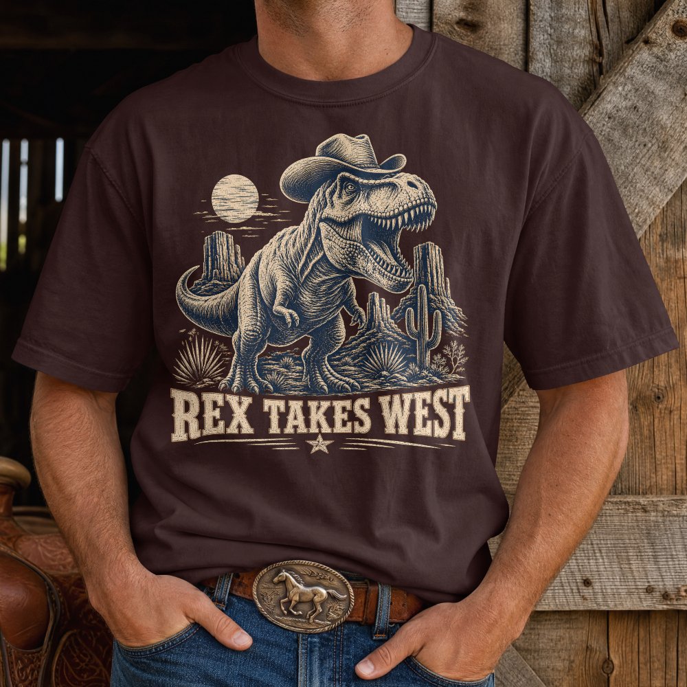 FreenationD's tweet photo. Biggest predator in the West just got a hat. 🤠

REX TAKES WEST 🦖🌵

Would you mess with this cowboy?

👇
https://t.co/a7SEzuSI2J

#TRex #WildWest #Dinosaur https://t.co/jlAXYBlUPF