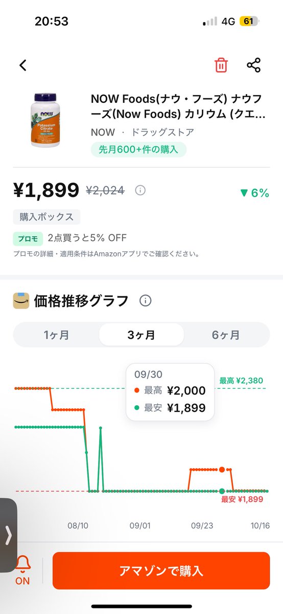 ike______luv's tweet photo. 今年のプライムデーはこれ一択！
理由：ダイエットしたいから

買ったあとに値下がりしてたこと、ありません？

値下がりしたら教えてくれるアプリ「dips」
https://t.co/3fbuXCFl8q

#dipsほしいものプレゼント

 https://t.co/Ph2oeoB1U0 https://t.co/UmXhZSuK9a