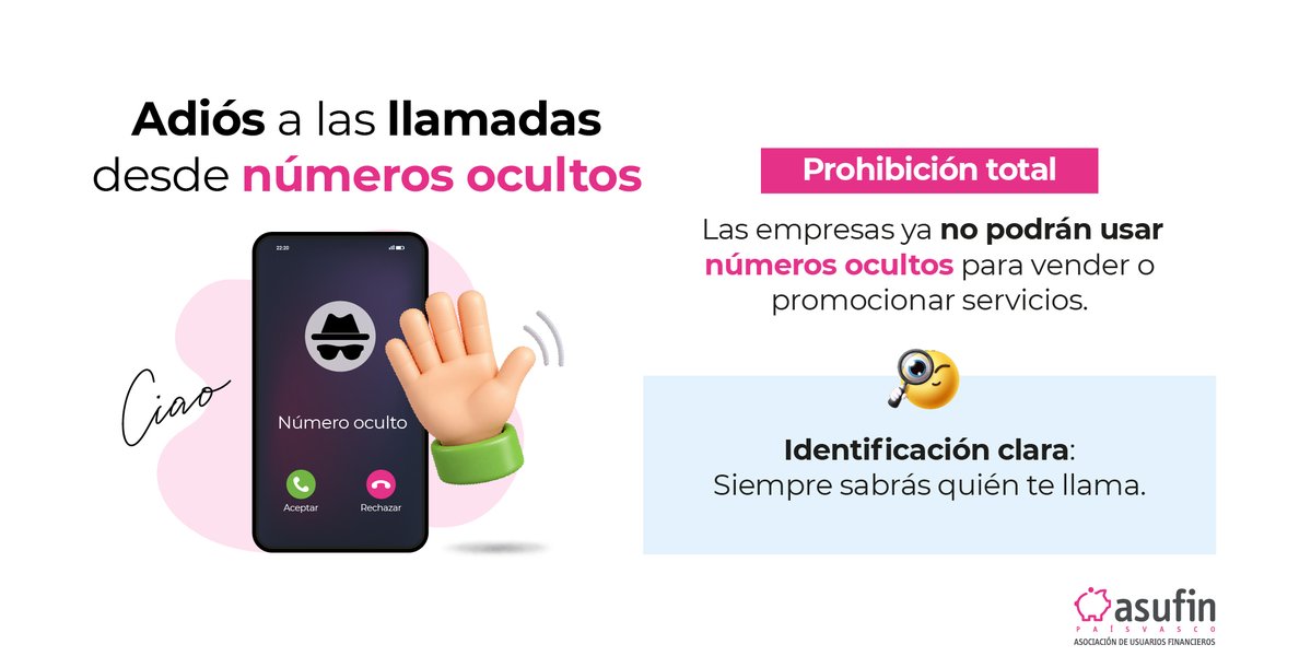asufin_'s tweet photo. 📲 Entra en vigor el #Prefijo400 para llamadas comerciales‼️

🤔 Qué cambia⁉️👇

👀OJO: reconocer una llamada como comercial no garantiza que sea segura. Desconfía si te solicitan datos personales o bancarios.

📰 Conoce ➕ en #BlogASUFIN: https://t.co/8EYnGiwjdz

#SPAM https://t.co/WPAClLlBsZ