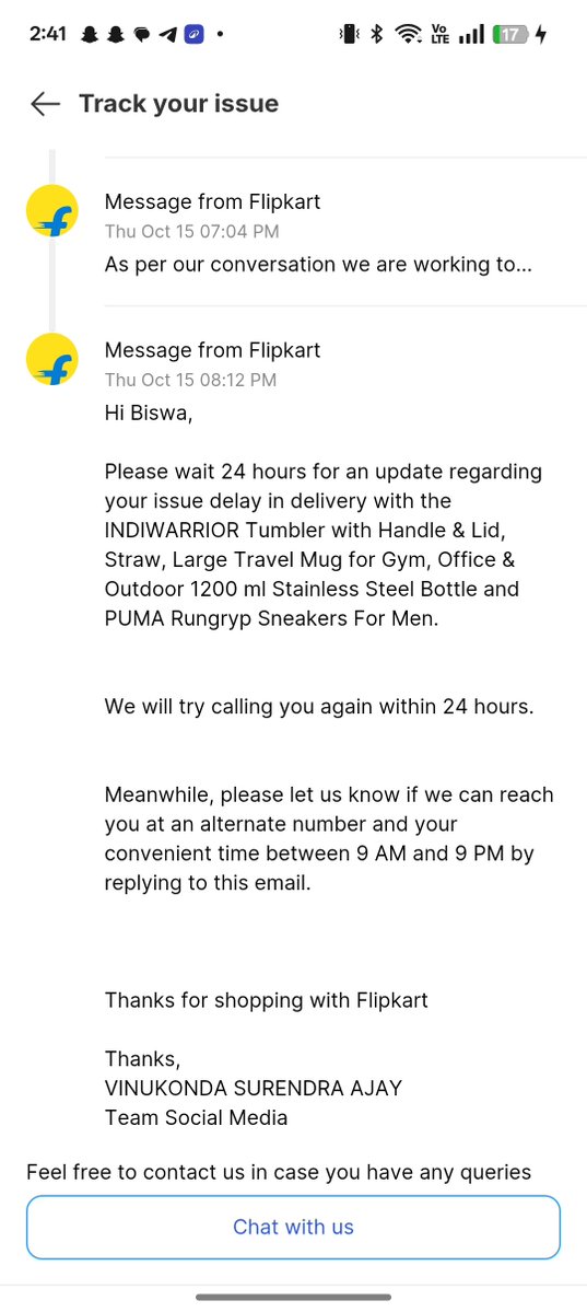 BISWAPRISWAIN94's tweet photo. @Flipkart @flipkartsupport @_Kalyan_K @NEWS9 @PUMA @BBCBreaking @htTweets @ABPNews Hello mr Social media manager of Flipkart your given time is about to end 
@ConsumerRightX 
@jagograhakjago https://t.co/Dy5GkXQcRU