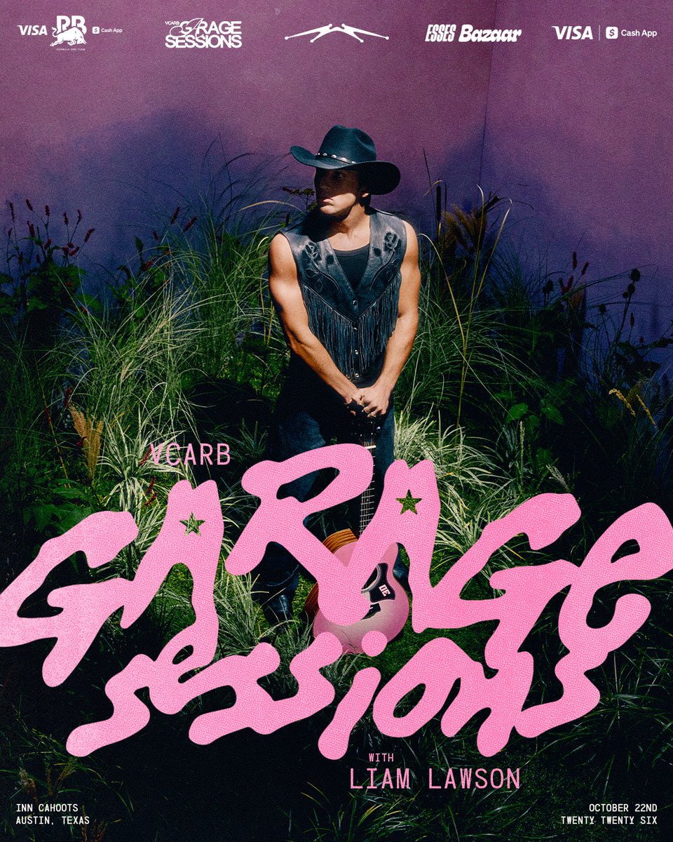 visacashapprb's tweet photo. We’ve got GIG news for you 🤘

Liam Lawson and Friends will headline VCARB Garage Sessions in Austin 🇺🇸 

Get your tickets here 👉 https://t.co/5z8uFLW97p

#F1 #VCARB https://t.co/q8CmRdSUmK