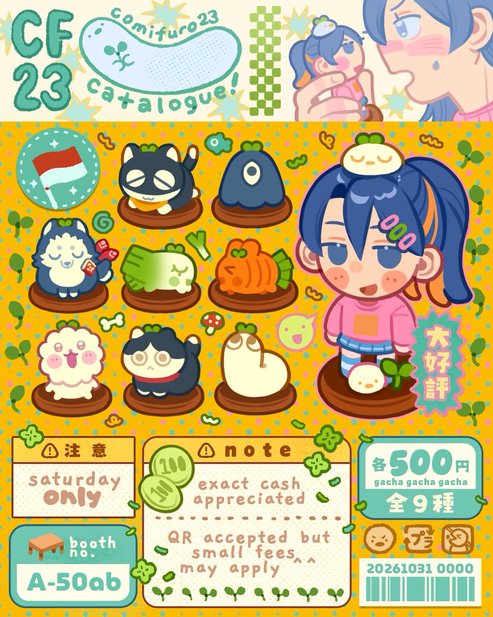 0waff537's tweet photo. Reshares appreciated🍀
My catalogue for #cf23 !! Happy to be back in indonesia :-D

🍀 Comifuro 23, ICE BSD
🍀 Saturday Only // Booth A-50 Waffled
🍀 Witch Hat Atelier, Seihantai, Genshin,  Dunmeshi, Frieren and more

🔗 PO for pickup below
(1/4)
#comifuro23 #comifurocatalogue https://t.co/92r9BPsILK
