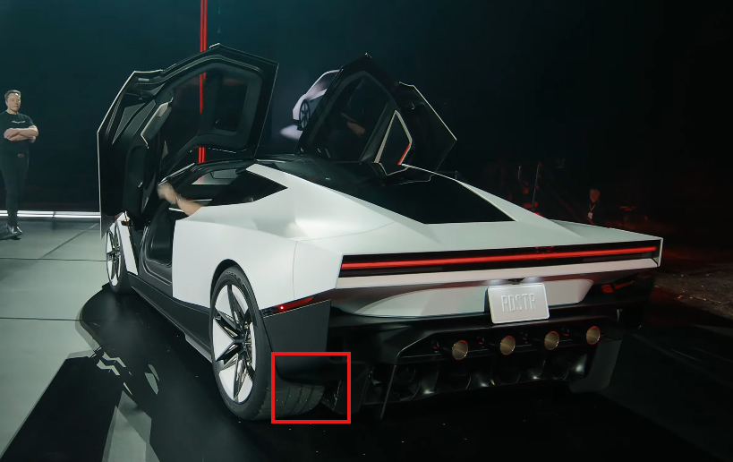 TimHanewich's tweet photo. The Roadster they brought out on stage was not the "rocket" variant, just the normal road car with suction fans. https://t.co/LRWwy8pNIC