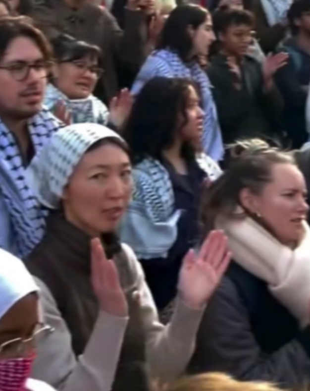 NizNellie3's tweet photo. 🚨  This bum is still here.   

Northeastern University Professor Aisulu Kulbayeva is here on a visa from Kazakhstan. Guys... KAZAKHSTAN.

There are currently 40,000 foreign professors in the U.S. on some form of visa.

Not 400. Not 4000. 40,000.

Northeastern University has a foreign student population that's upwards of 25,000 students per year.

That's over 25,000 spots that are ripped away from American students and researchers. 

The university filed 88 H-1B visa applications to sponsor foreign faculty. That's 88 jobs ripped away from American professors.

At a pro-Hamas rally, excuse me, a pro-“Palestine” rally, Professor Kulbayeva enthusiastically joined students chanting for the destruction of America and Israel.

She was given the opportunity of a lifetime to teach at an American university. Instead, she joined chants for our demise.

This professor is still here. Northeastern University is fleecing American taxpayers for $300 MILLION in federal funding this year.

@USLaborIG  
@USCIS 
@SecRubio