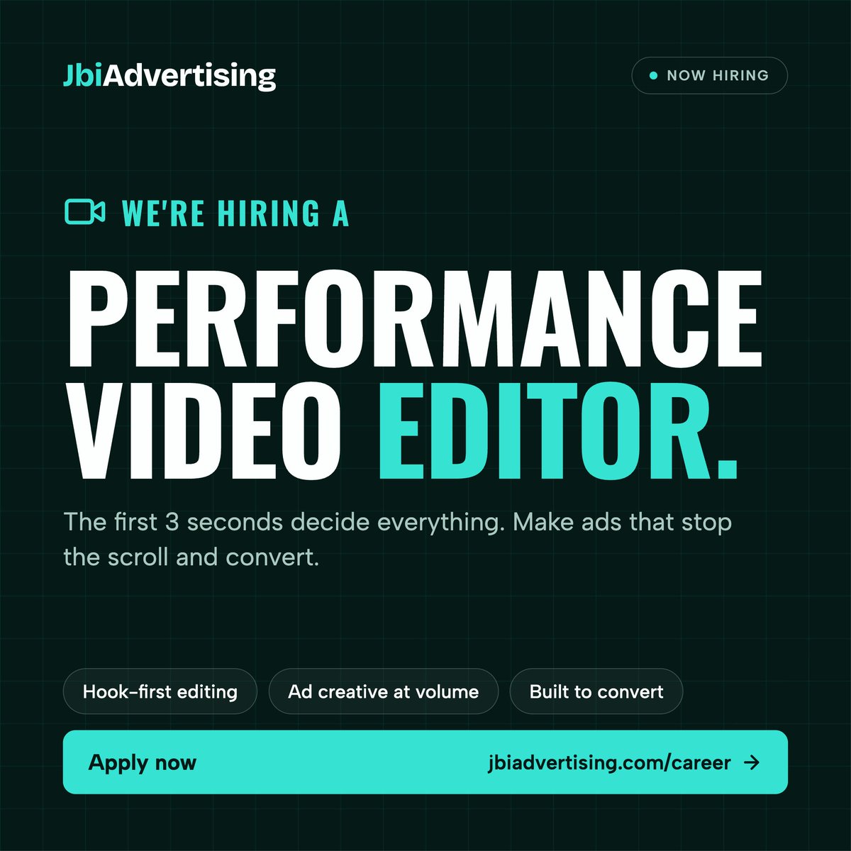 itsjaypreneur's tweet photo. We’re hiring a Performance Video Editor (Asia) 🎬

We’re looking for an editor to:
 ✂️ Edits hook-first, not just for looks
 ⚡ Can produce ad creative at volume, fast
 📊 Wants to see their work judged on performance

👉 Apply here: https://t.co/LFWO4kQSj8

#Hiring #VideoEditor https://t.co/qdvEdTTxHv