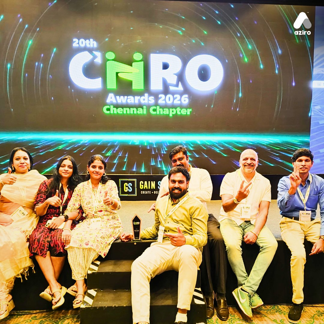 AziroTech's tweet photo. A proud moment for Aziro as we take home the award for Excellence in Workplace Practices &amp; Innovation at the 20th CHRO Confex &amp; Awards, held in Chennai.

Here’s to building better workplaces and shaping what’s next, together.

#Aziro #CHROAwards2026 #WorkplaceExcellence https://t.co/Vk9NxFpswv